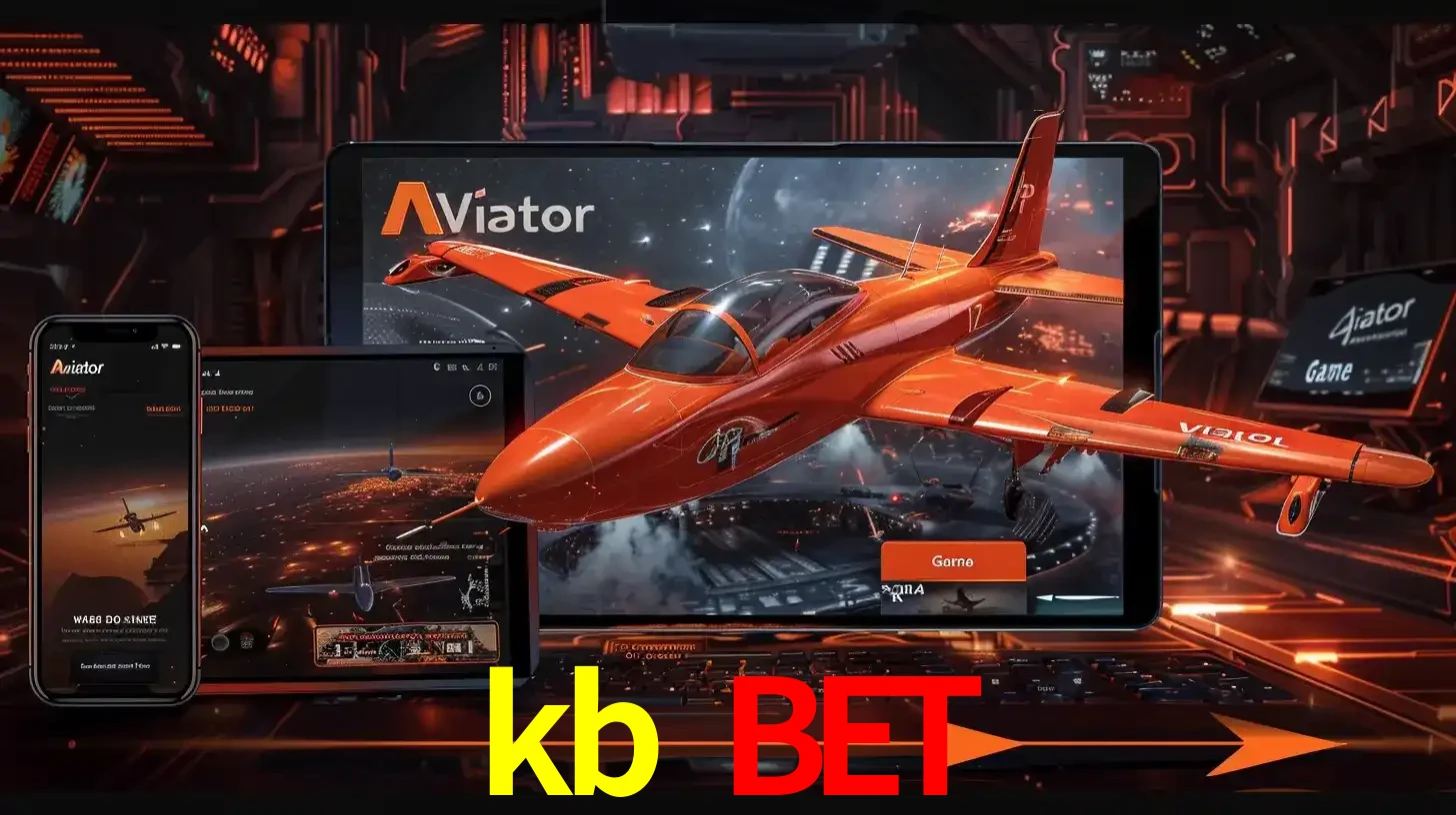 Apresentação tecnológica do jogo Aviator com um avião saindo da tela de um tablet, demonstrando a experiência imersiva em múltiplos dispositivos no kb bet.