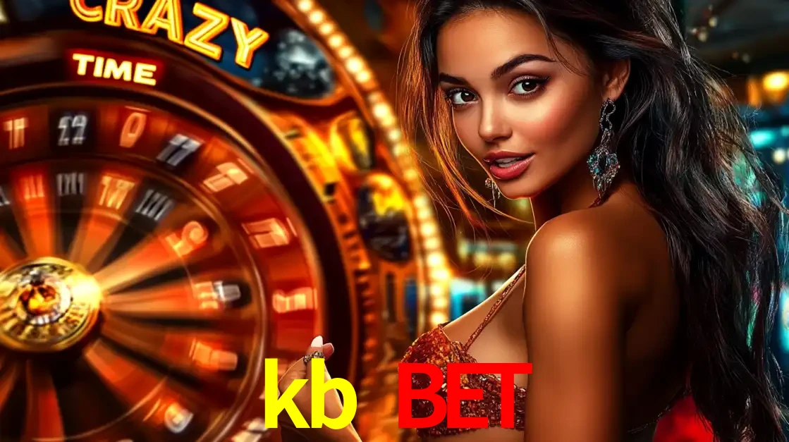 Mulher ao lado da roda de prêmios do jogo de cassino ao vivo Crazy Time, um dos shows de jogos mais emocionantes oferecidos pela plataforma de apostas kb bet.