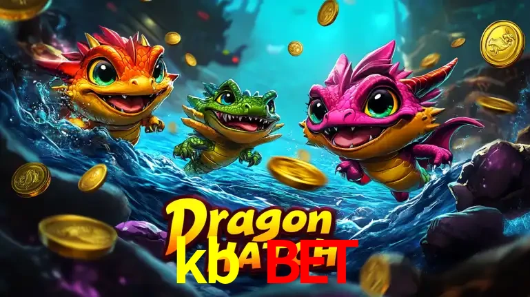 Arte promocional do jogo Dragon Hatch com três adoráveis dragões bebês nadando entre moedas de ouro, um dos slots mais divertidos para jogar no cassino kb bet.