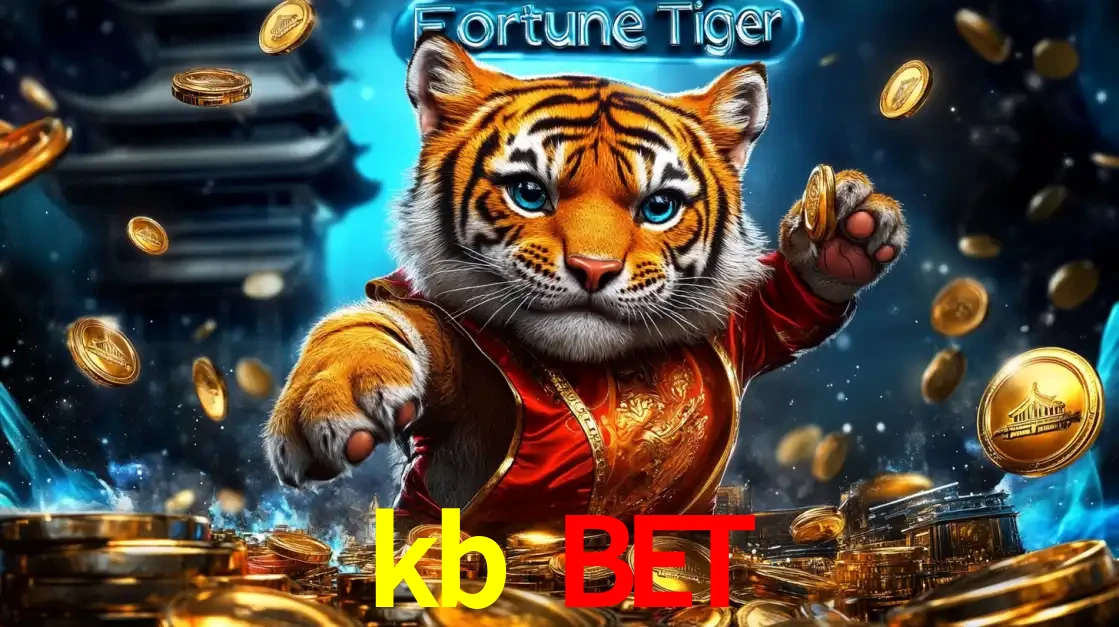 Imagem promocional do jogo de slot Fortune Tiger, com um tigre majestoso em traje tradicional cercado por uma fortuna em moedas de ouro, disponível agora no cassino kb bet.