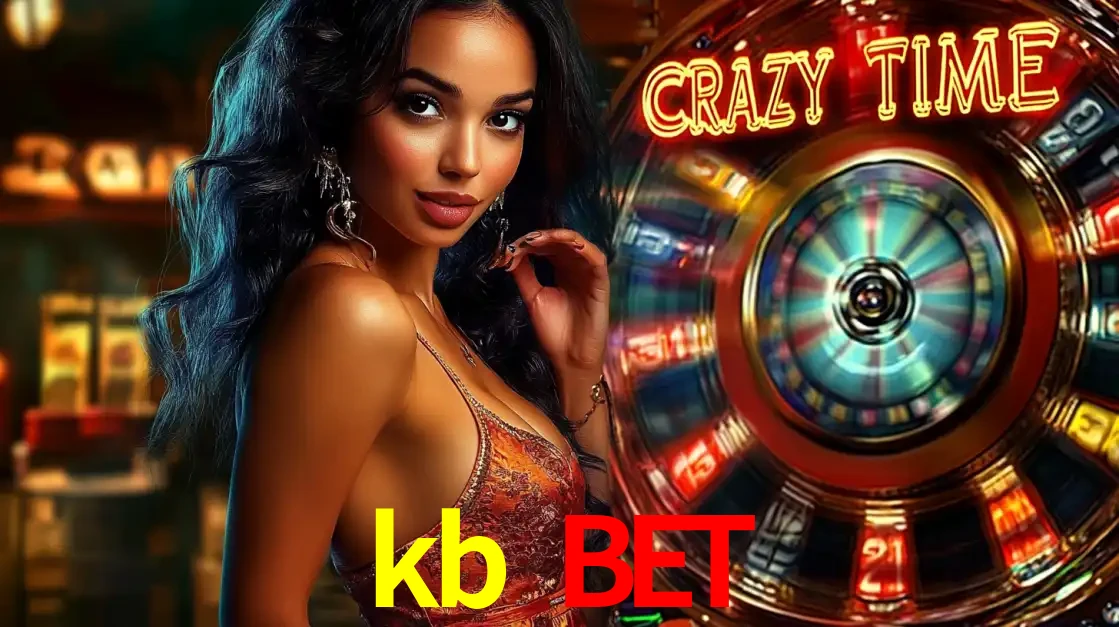 Mulher elegante ao lado da vibrante roda da fortuna do jogo de cassino ao vivo Crazy Time, um dos game shows mais populares e cheios de prêmios do kb bet.